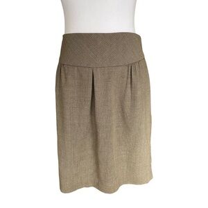 Ann Taylor LOFT Pleated Brown Skirt Size 12
